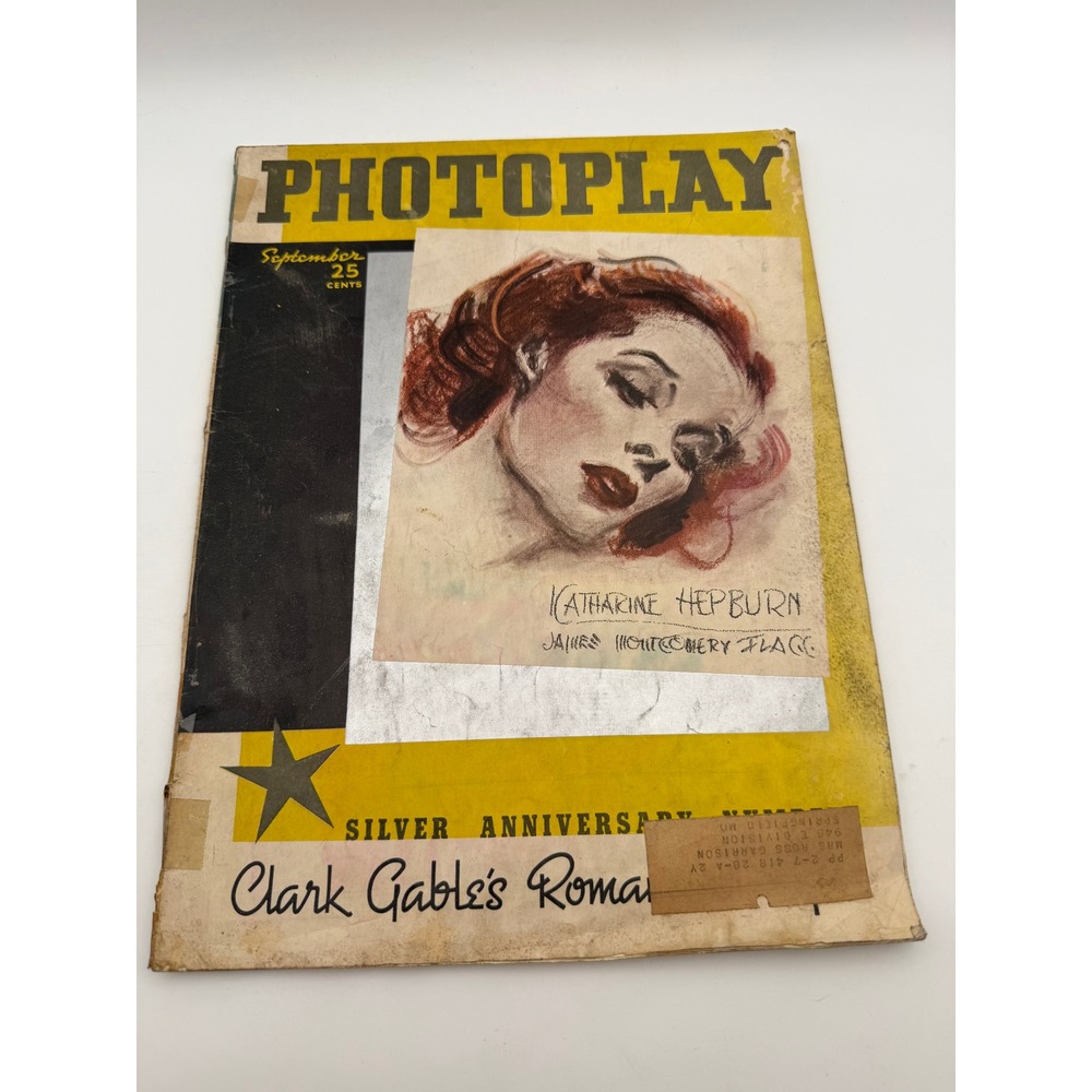 Vintage Photoplay Magazine September 1936 Katharine Hepburn Clark Gable CB139